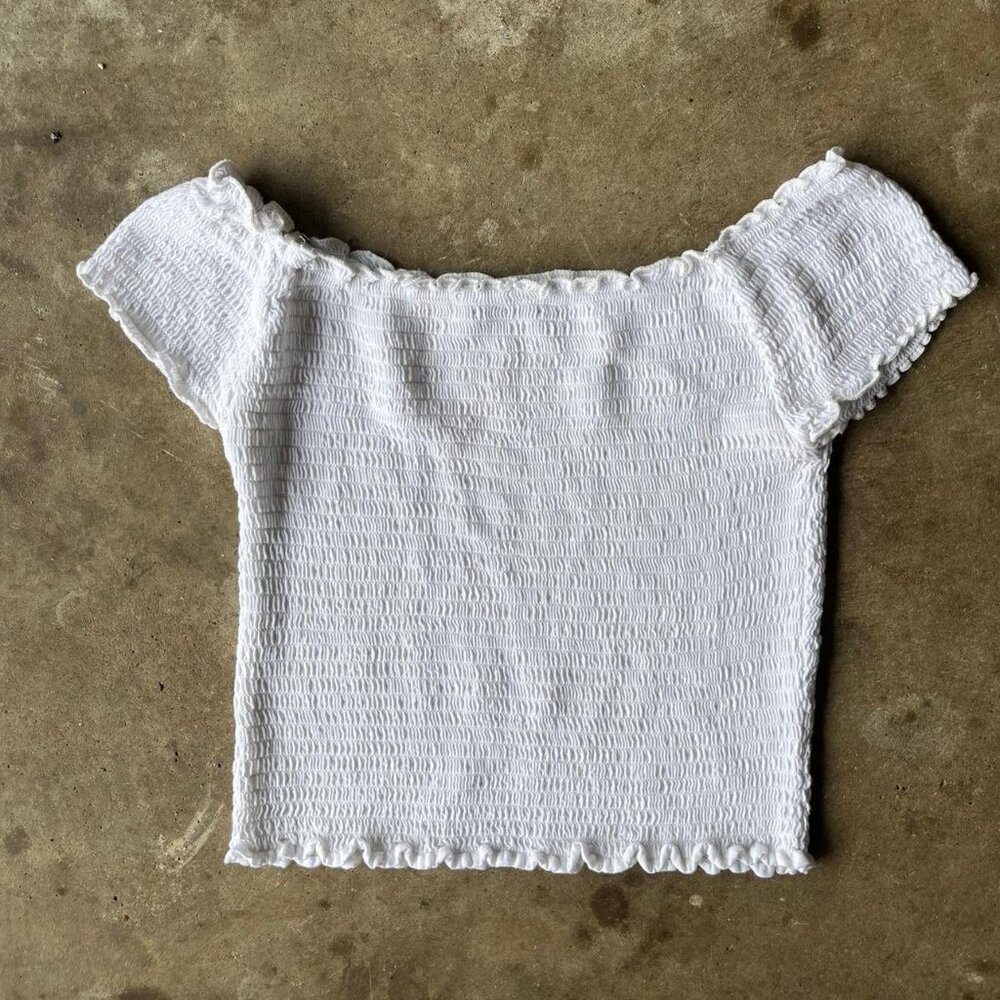 brandy melville white off the shoulder top size s